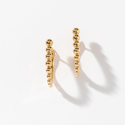 Ball Leaver Back Earrings in 10K Yellow Gold