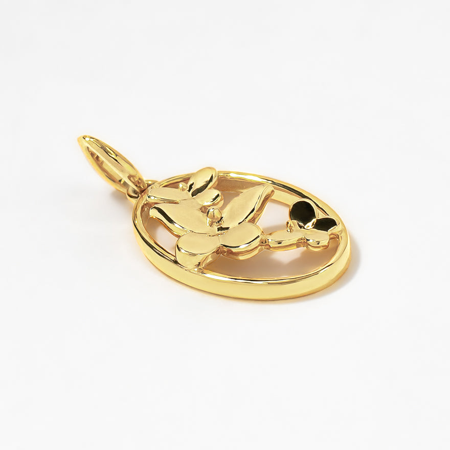 Oval Butterfly Pendant in 10K Yellow Gold