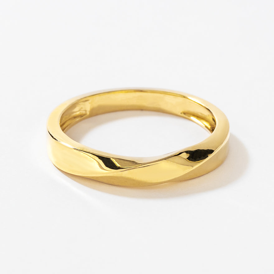 Men's 4mm Twist Wedding Band in 10K Yellow Gold