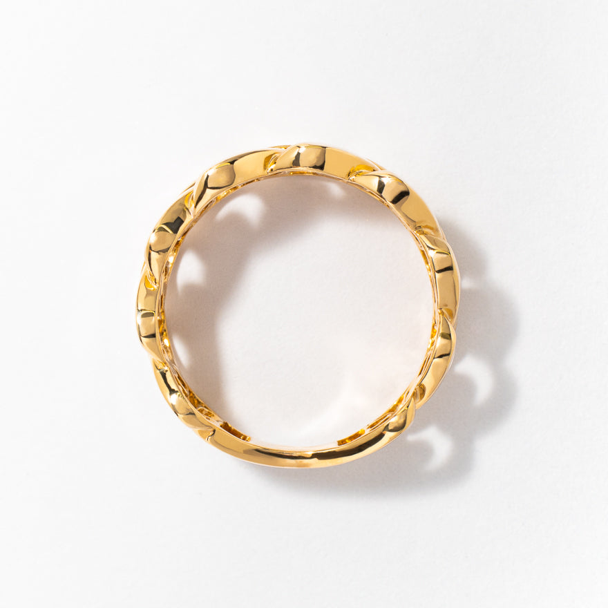 Men's Cuban Link Ring in 10K Yellow Gold