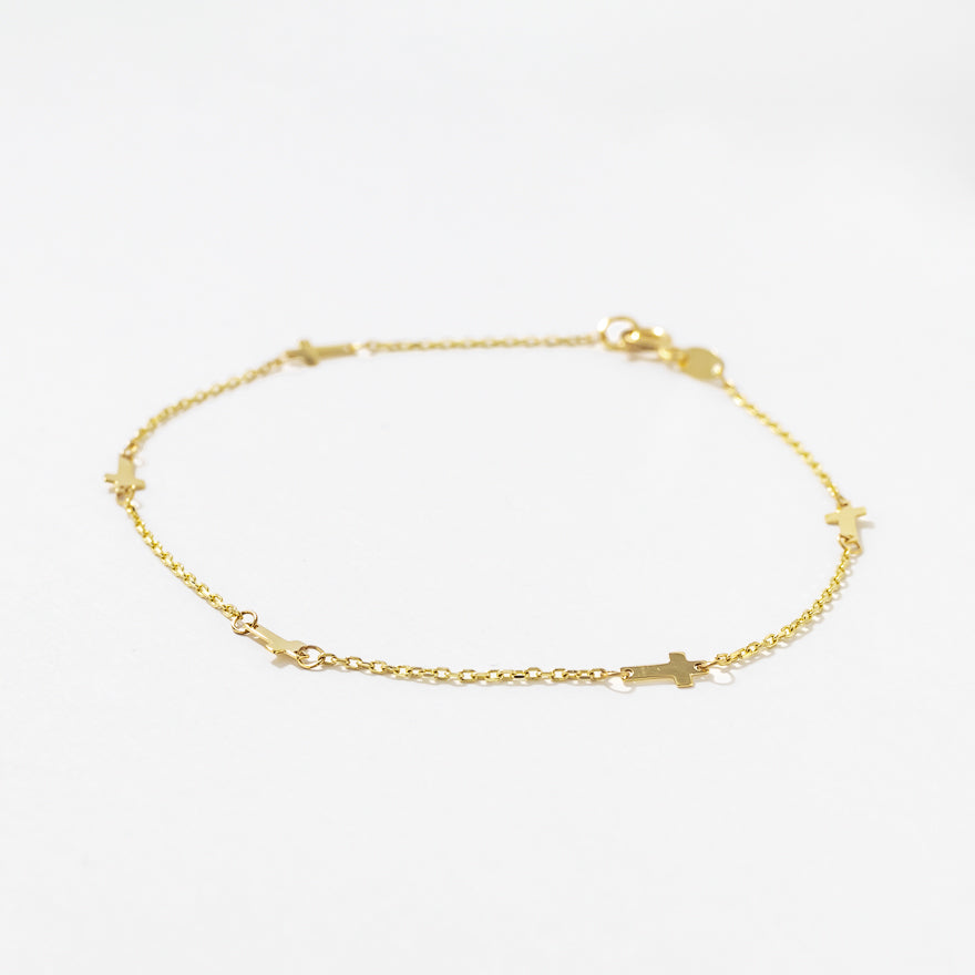 Cross Bracelet in 10K Yellow Gold