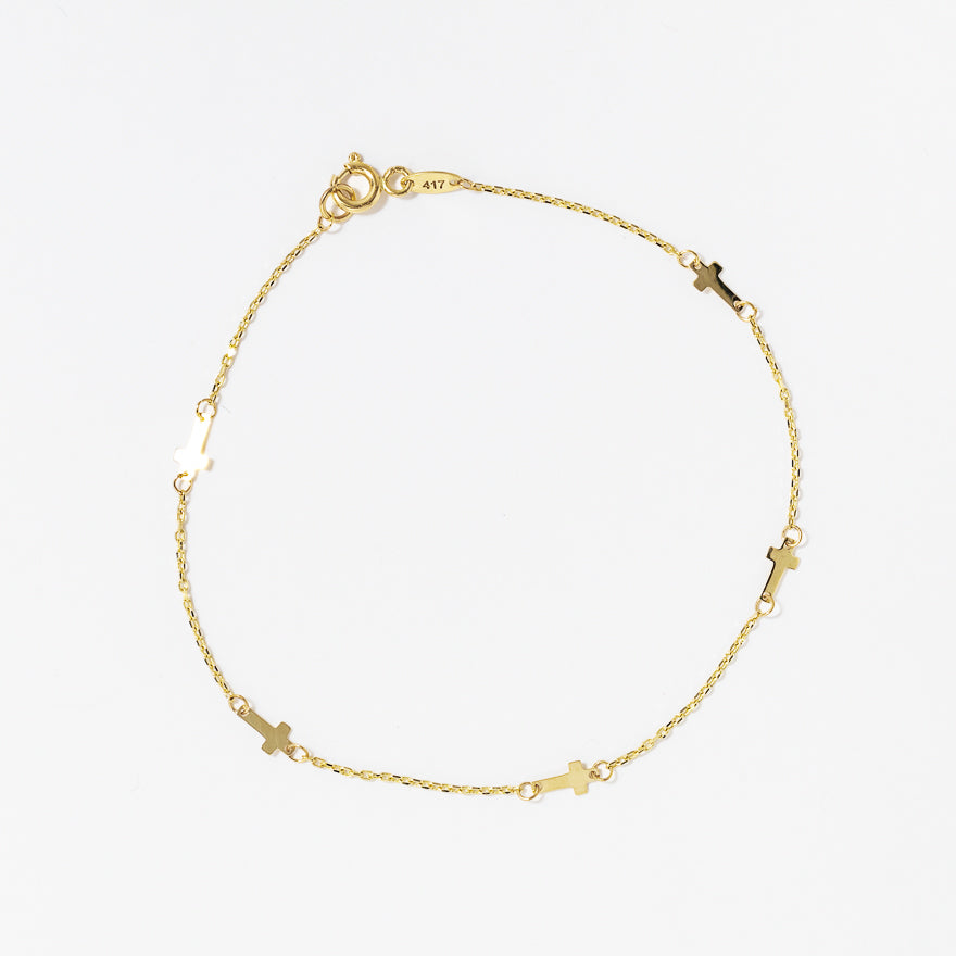 Cross Bracelet in 10K Yellow Gold