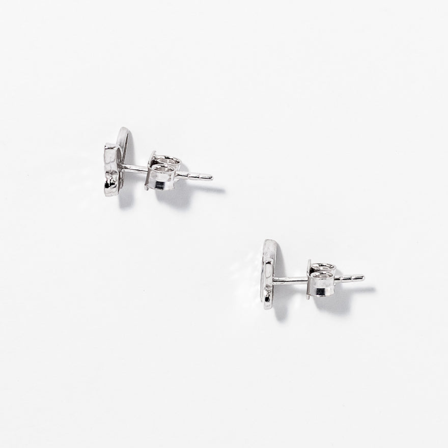 Butterfly Stud Earrings In 10K White Gold