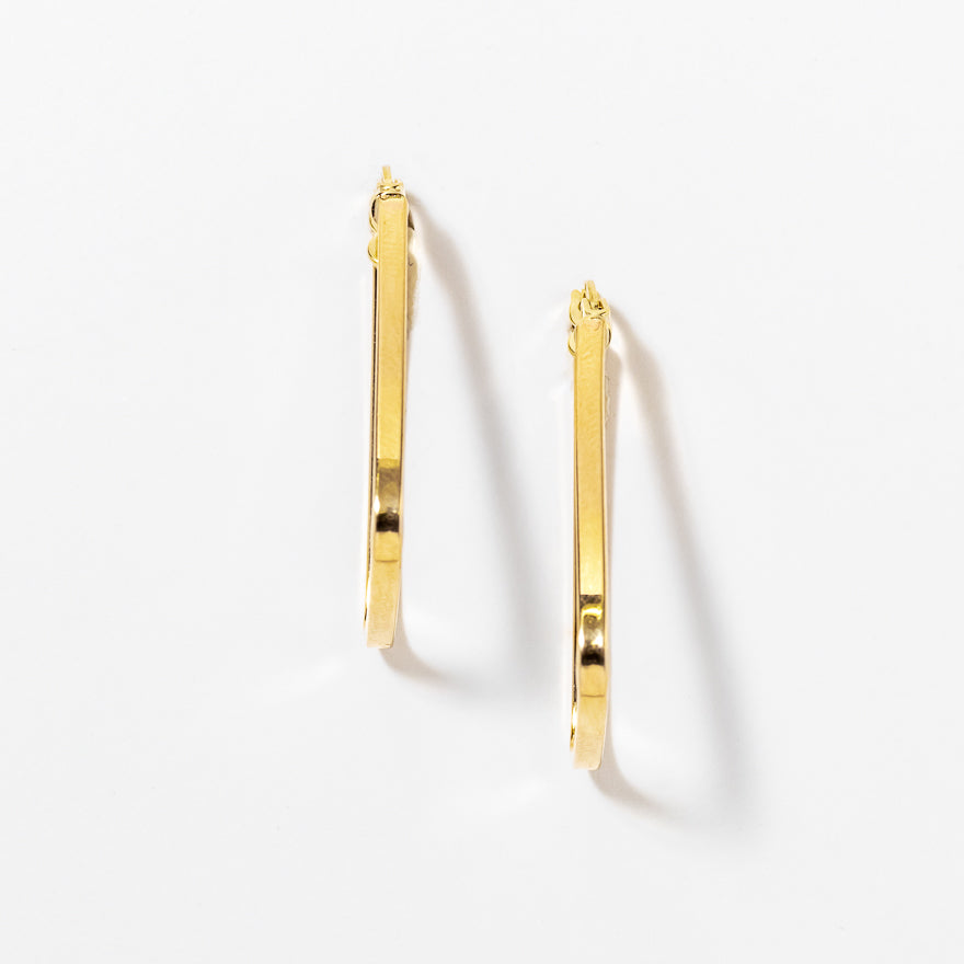 Triangle Hoop Earrings in 10K Yellow Gold