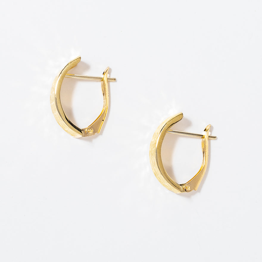 Diamond Cut Hoop Earrings 10K Yellow Gold