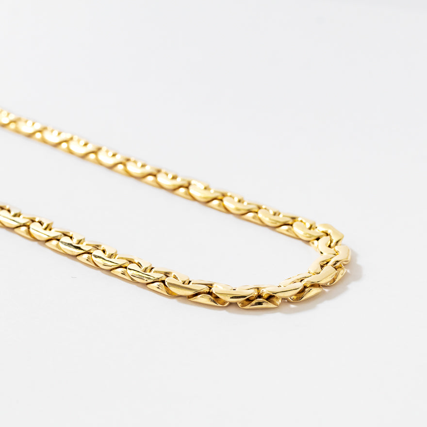 5mm Wide Link Chain in 10K Yellow Gold (17")