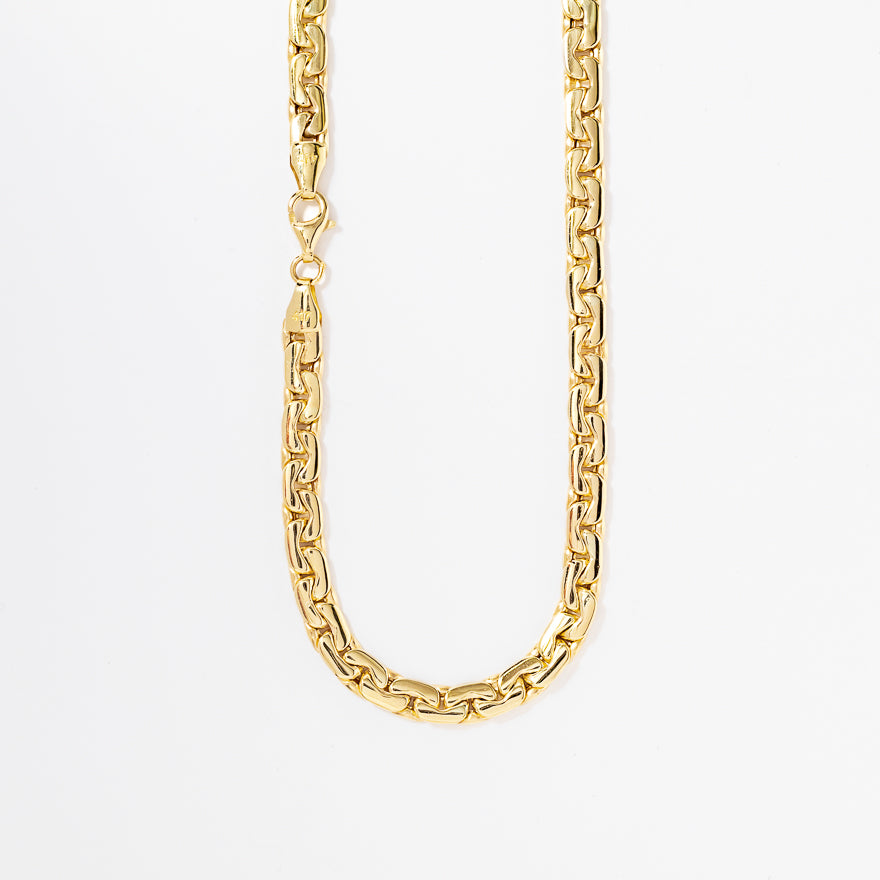 5mm Wide Link Chain in 10K Yellow Gold (17")