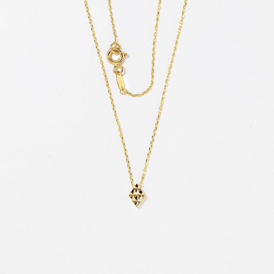 Diamond Shape Necklace in 10K Yellow Gold