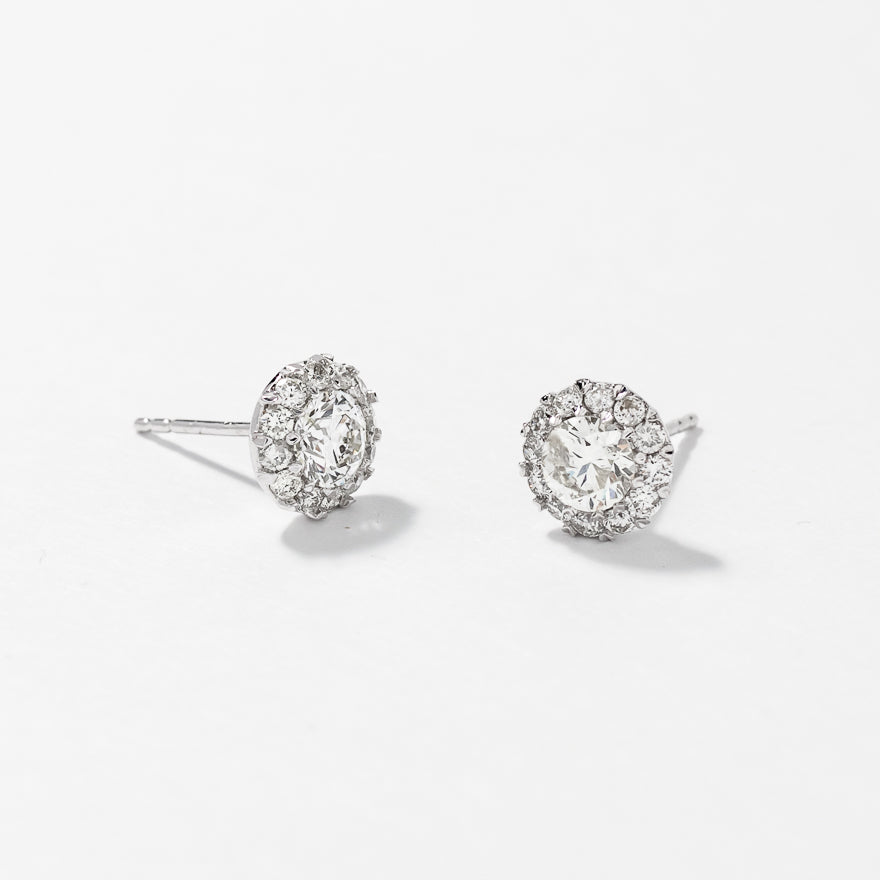 Diamond Stud Earrings in 14K White Gold (1.00 ct tw)