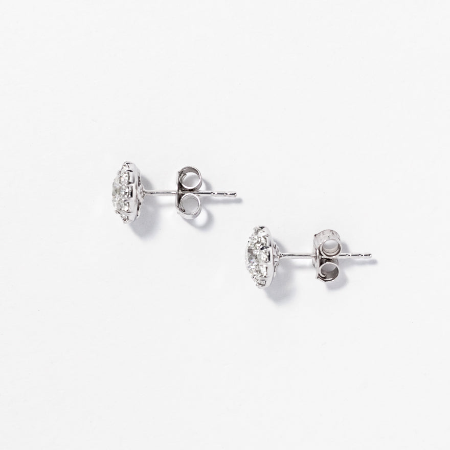 Diamond Stud Earrings in 14K White Gold (1.00 ct tw)