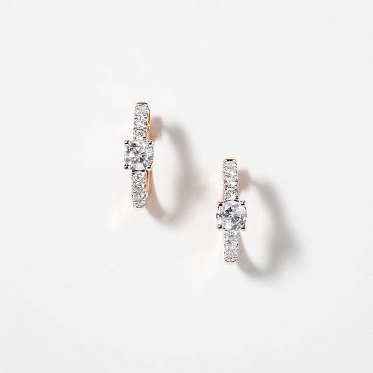 Diamond Cluster Earrings in 14K Rose Gold (0.75 ct tw)