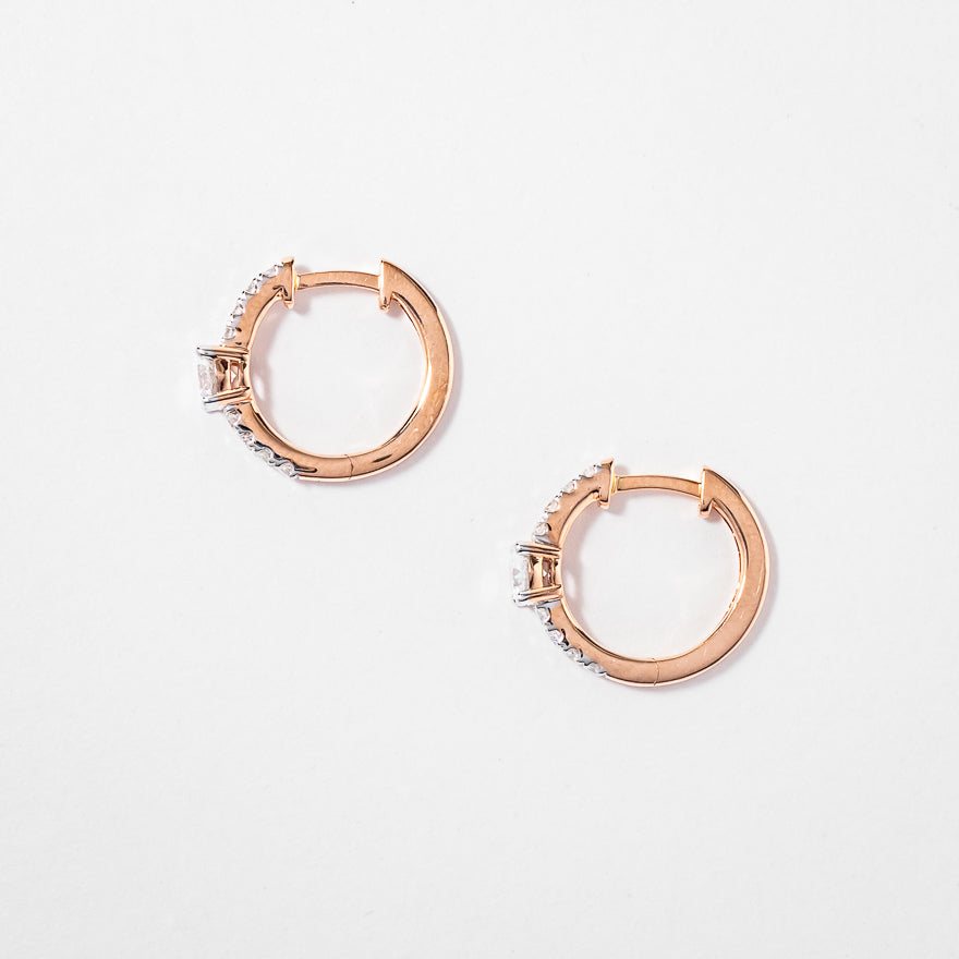 Diamond Cluster Earrings in 14K Rose Gold (0.75 ct tw)