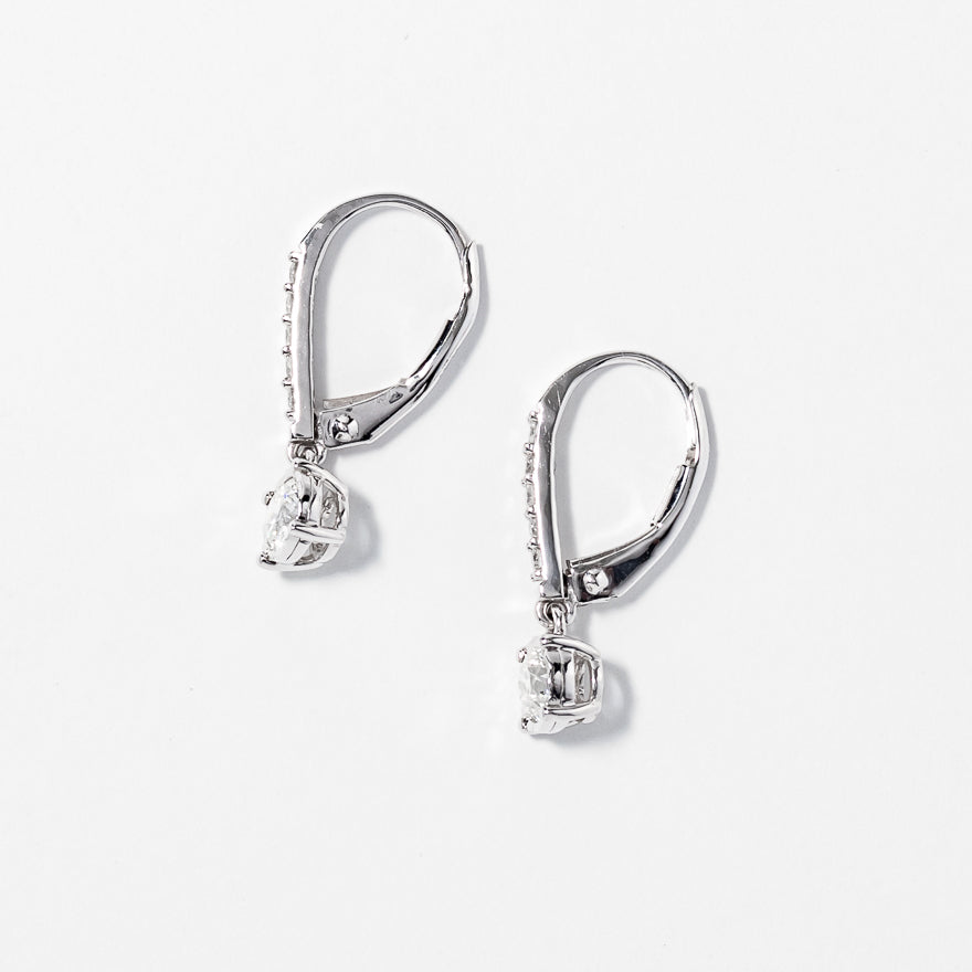 Diamond Cluster Earrings in 10K White Gold (0.50 ct tw)