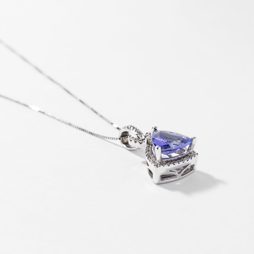 Tanzanite Necklace in 14K White Gold