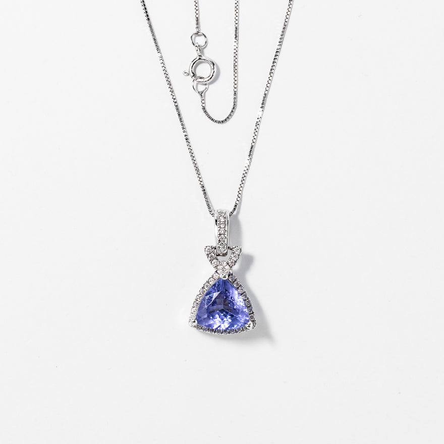 Tanzanite Necklace in 14K White Gold