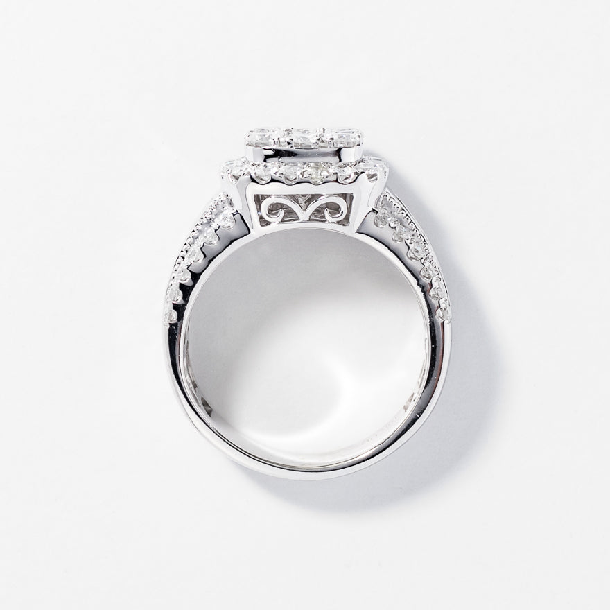 Diamond Cluster Ring in 10K White Gold (2.00 ct tw)