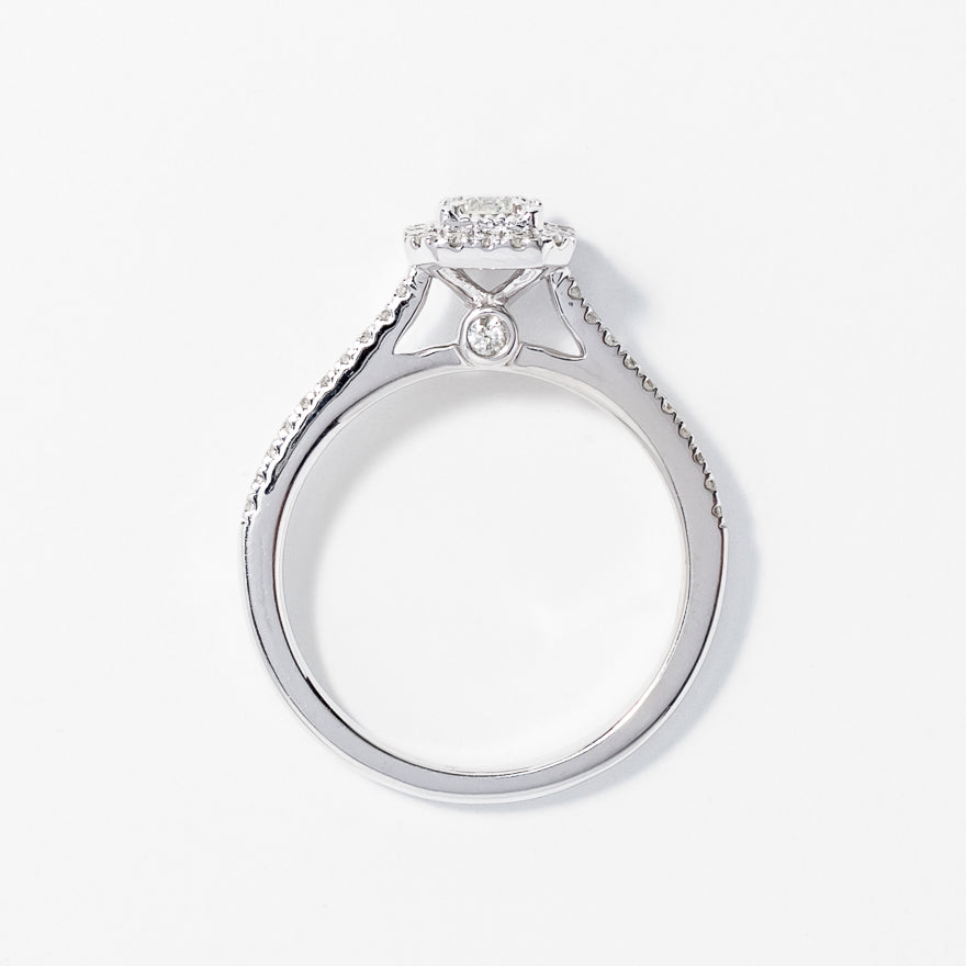 Diamond Cluster Ring in 14K White Gold (0.50 ct tw)