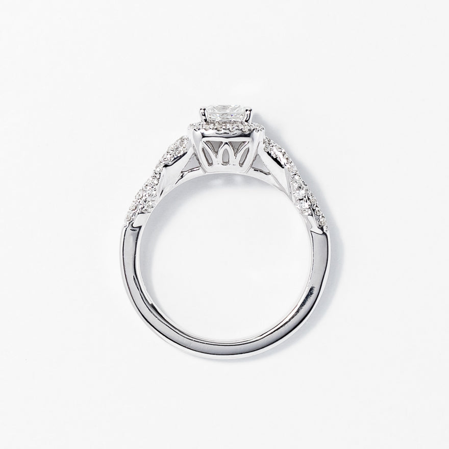Princess Cut Diamond Engagement Ring in 14K White Gold (1.15 ct tw)