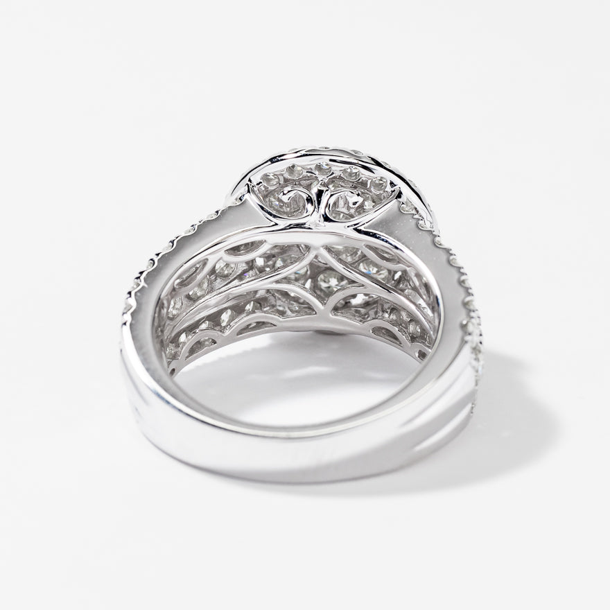 Diamond Dinner Ring 10K White Gold (3.00 ct tw)