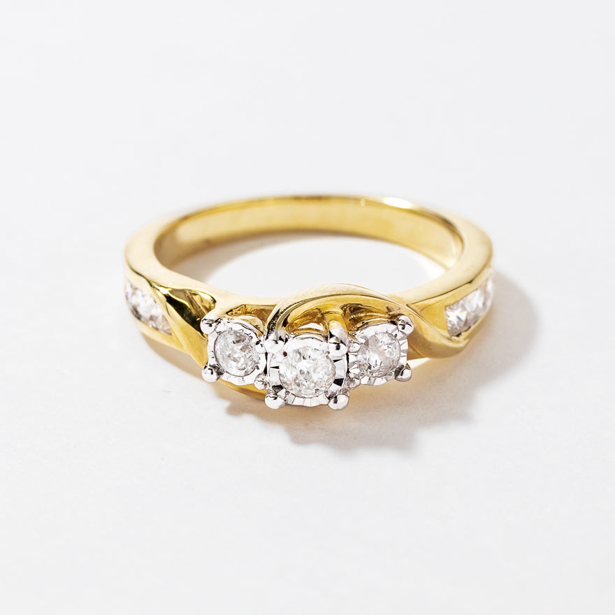 Mini Diamond Engagement Ring 10K Yellow Gold (0.50 ct tw)