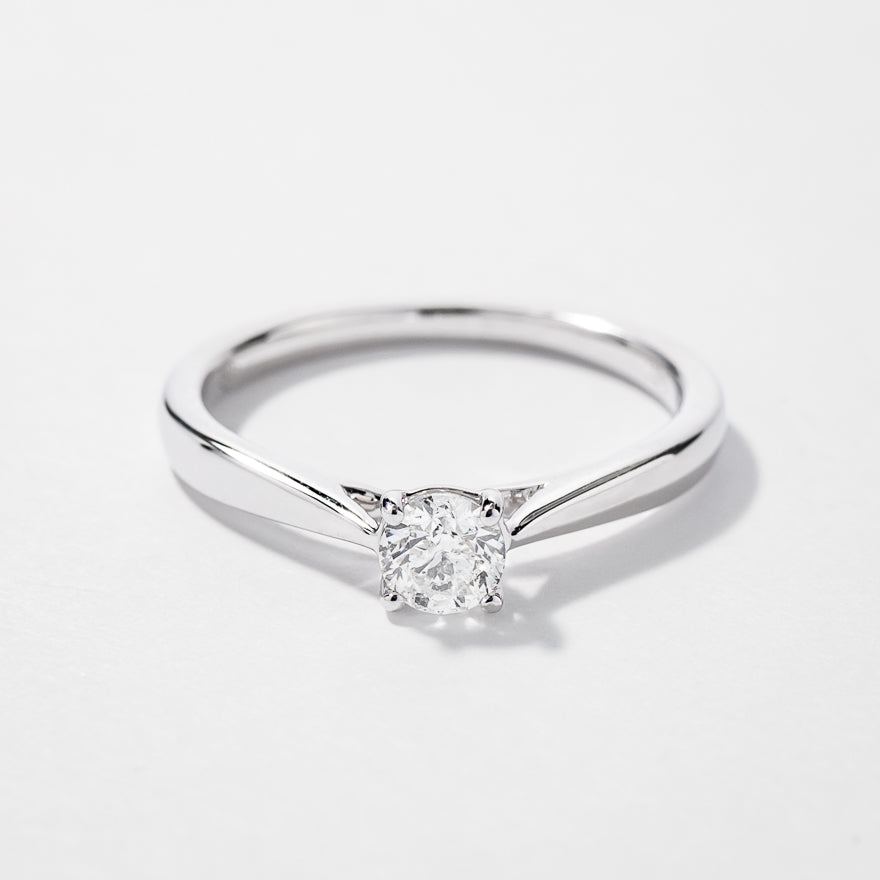 Canadian Diamond Solitaire Engagement Ring in 14K White Gold (0.30 ct ...