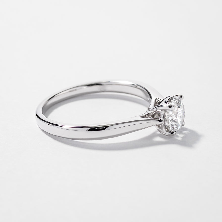 Canadian Diamond Solitaire Engagement Ring in 14K White Gold