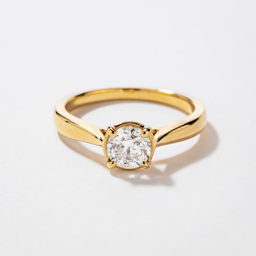 Canadian Diamond Solitaire Engagement Ring in 14K Yellow Gold