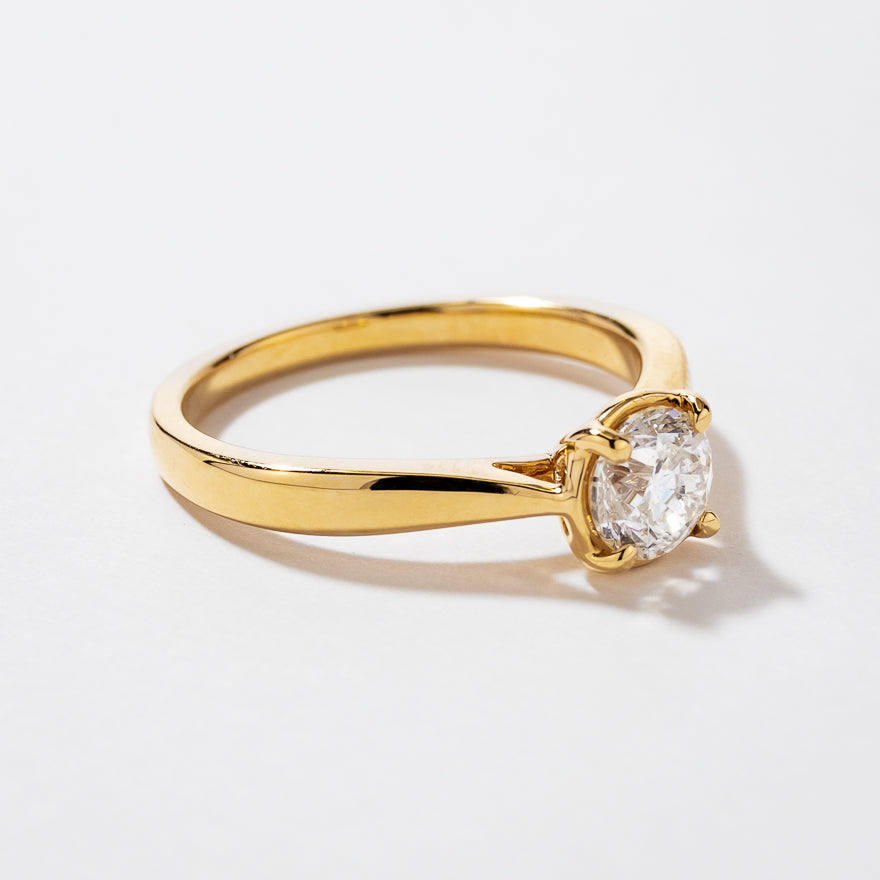 Canadian Diamond Solitaire Engagement Ring in 14K Yellow Gold