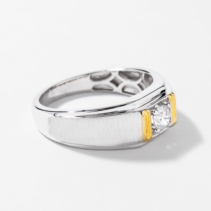 Men's Diamond Ring 10K Yellow and White Gold (0.30 ct tw)