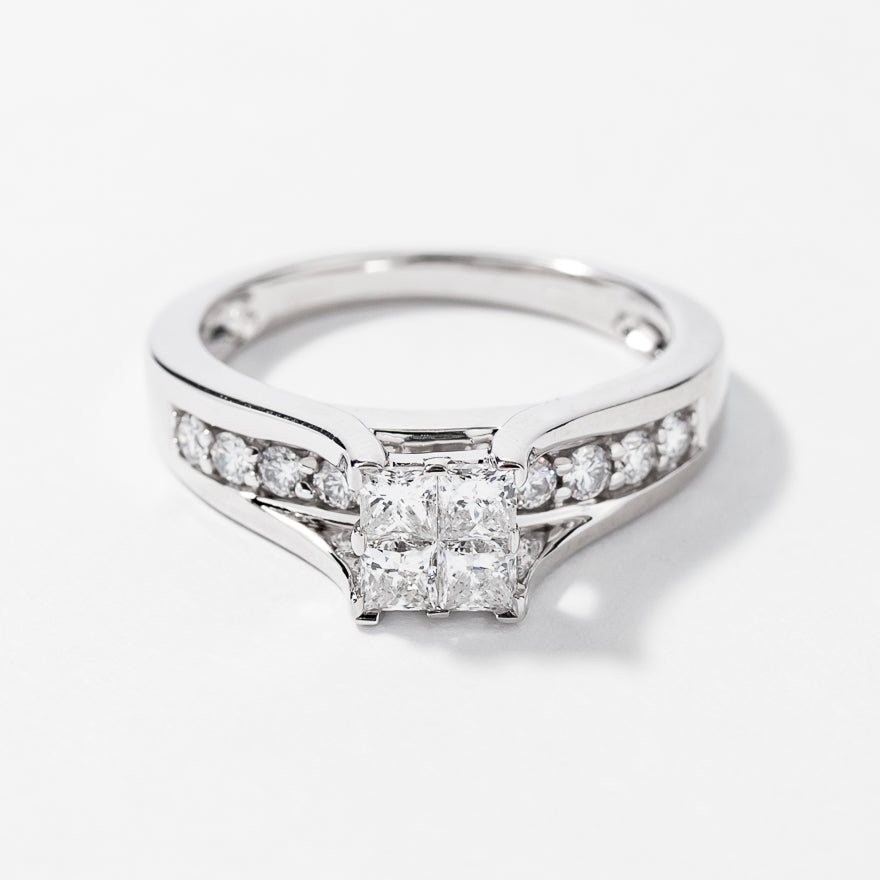 Princess Cut Diamond Engagement Ring in 14K White Gold (0.79 ct tw)