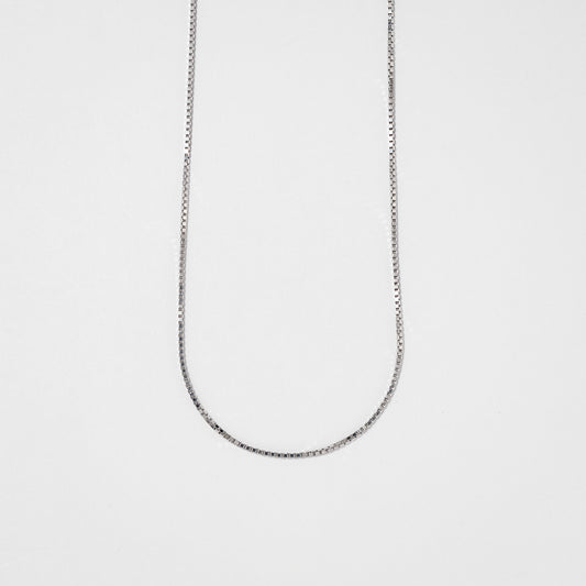 0.70mm Box Chain in 14K White Gold (16")