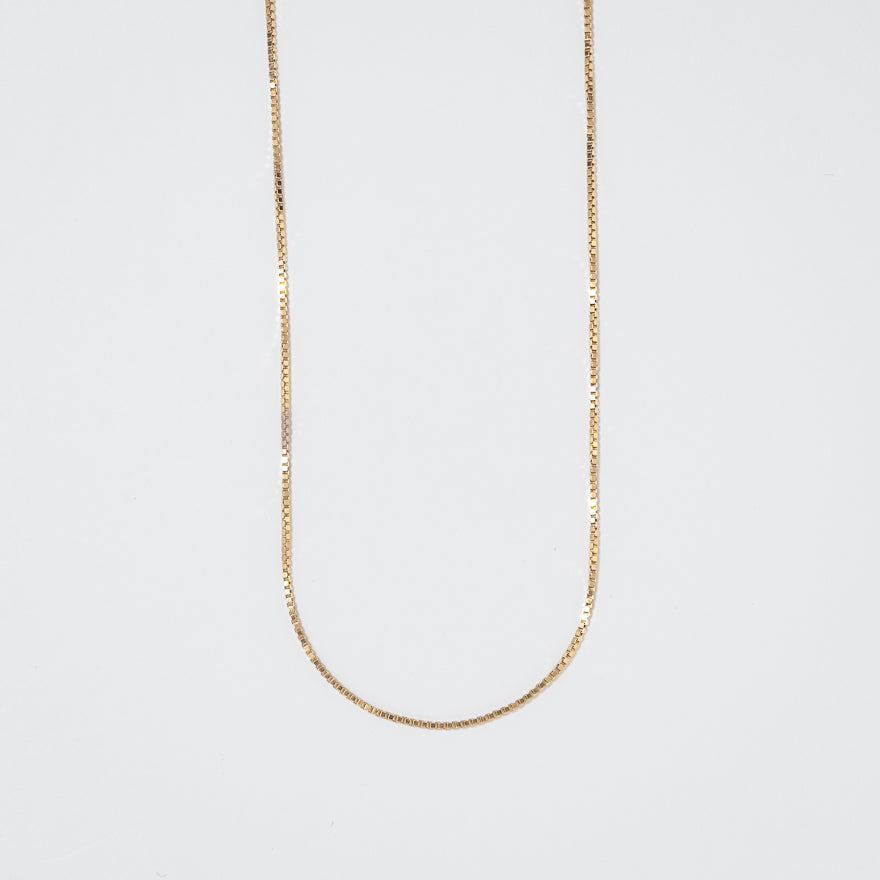 0.70mm Box Chain in 14K Yellow Gold (16")