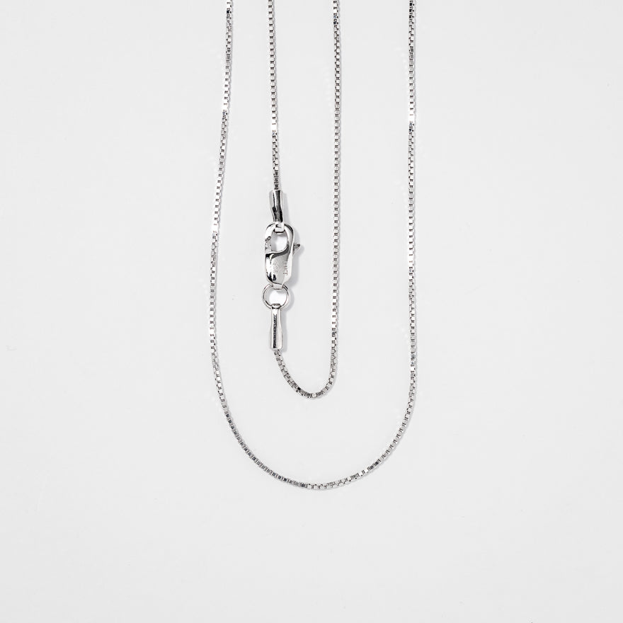 0.70mm Box Chain in 14K White Gold (20")