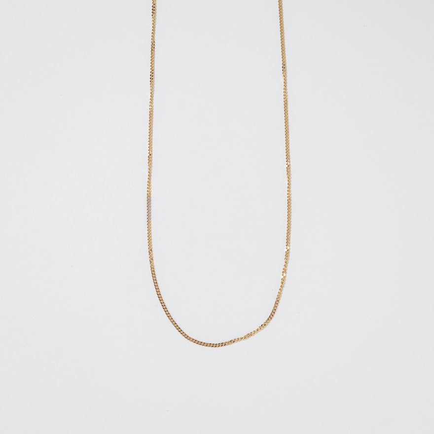 14K Yellow Gold 0.80mm Curb Chain (16")