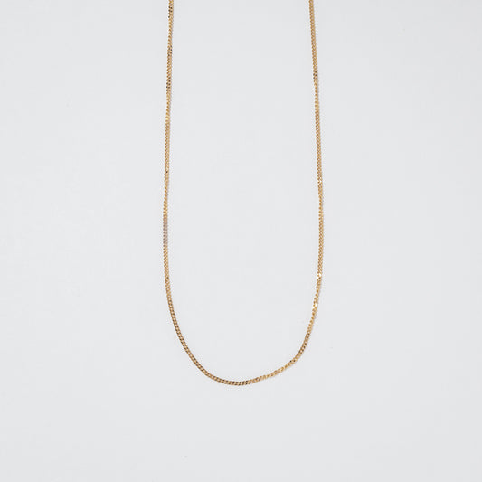 14K Yellow Gold 0.80mm Curb Chain (16")