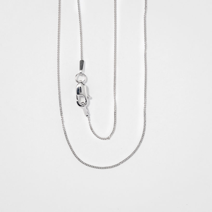 14K White Gold 0.80mm Curb Chain (20")