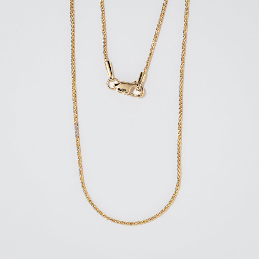 1.05mm Round Wheat Chain in 14K Yellow Gold (18")