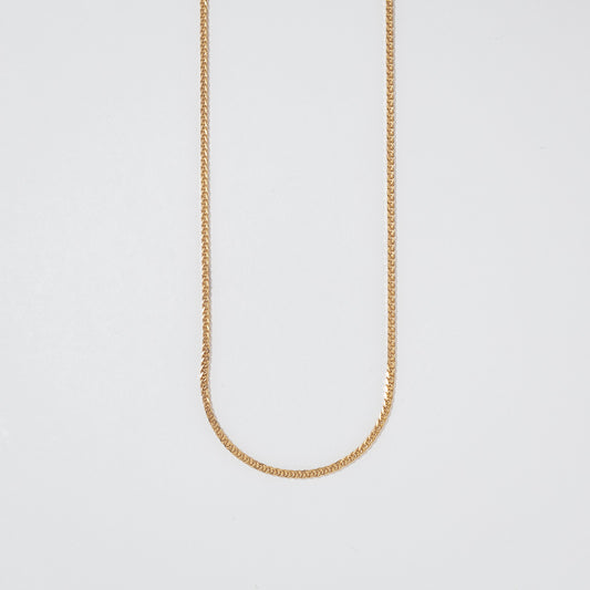 14K Yellow Gold 0.8mm Square Wheat Chain (16")