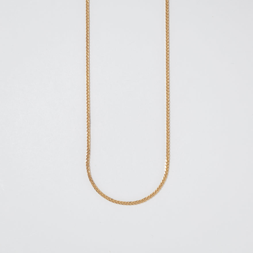 14K Yellow Gold 0.8mm Square Wheat Chain (18")