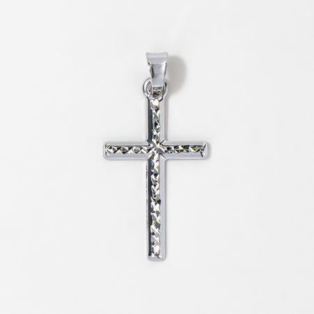 Diamond Cut Cross Pendant in 10K White Gold – Ann-Louise Jewellers