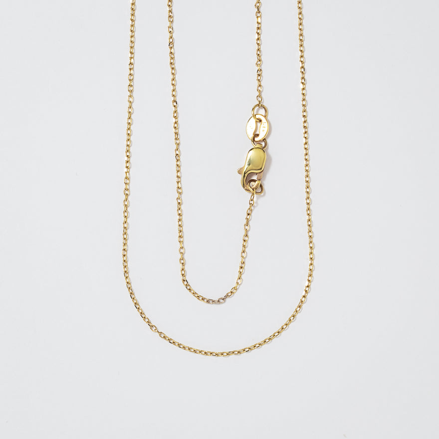 0.5mm Diamond Cut Cable Chain in 10K Yellow Gold (16")