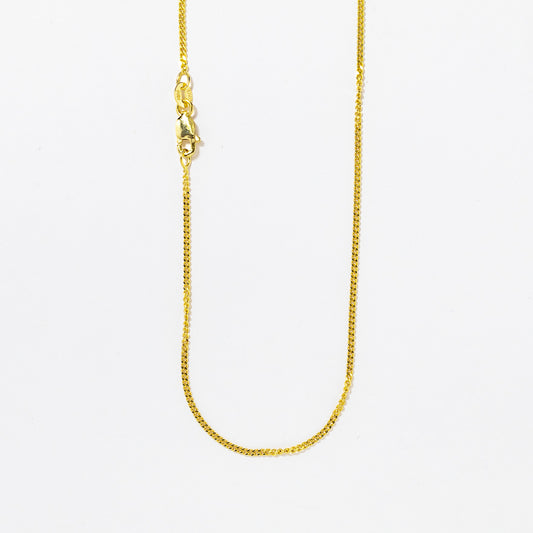 10K Yellow Gold 1.50mm Curb Chain (18")