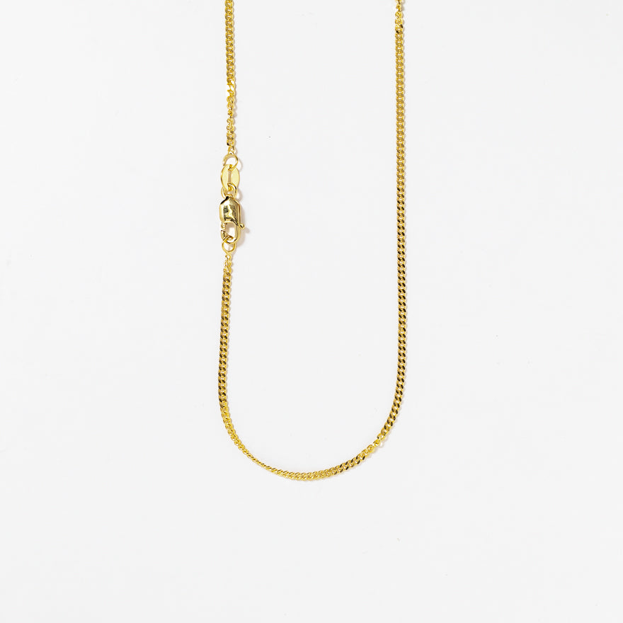 10K Yellow Gold 1.5mm Curb Chain (20")