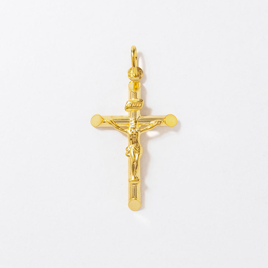 Crucifix Cross Pendant in 10K Italian Yellow Gold