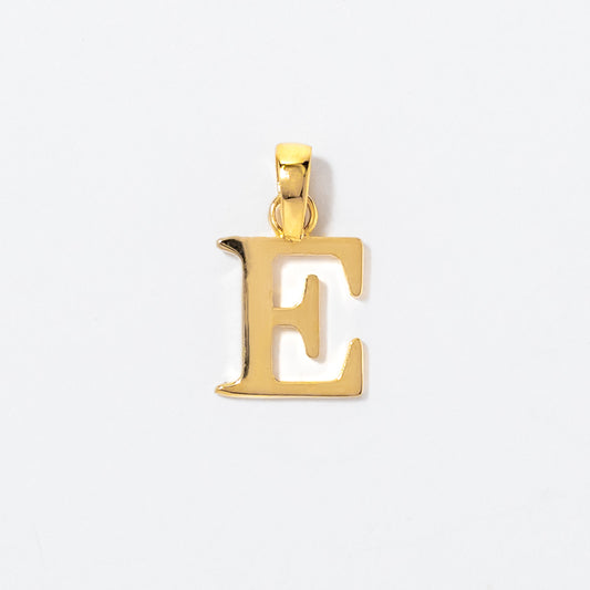 "E" Initial Pendant in 10K Yellow Gold