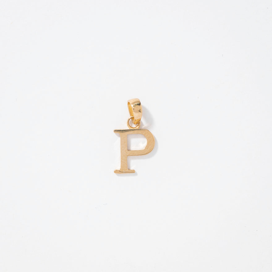 "P" Initial Pendant in 10K Yellow Gold