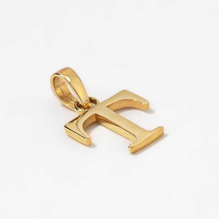 "T" Initial Pendant in 10K Yellow Gold