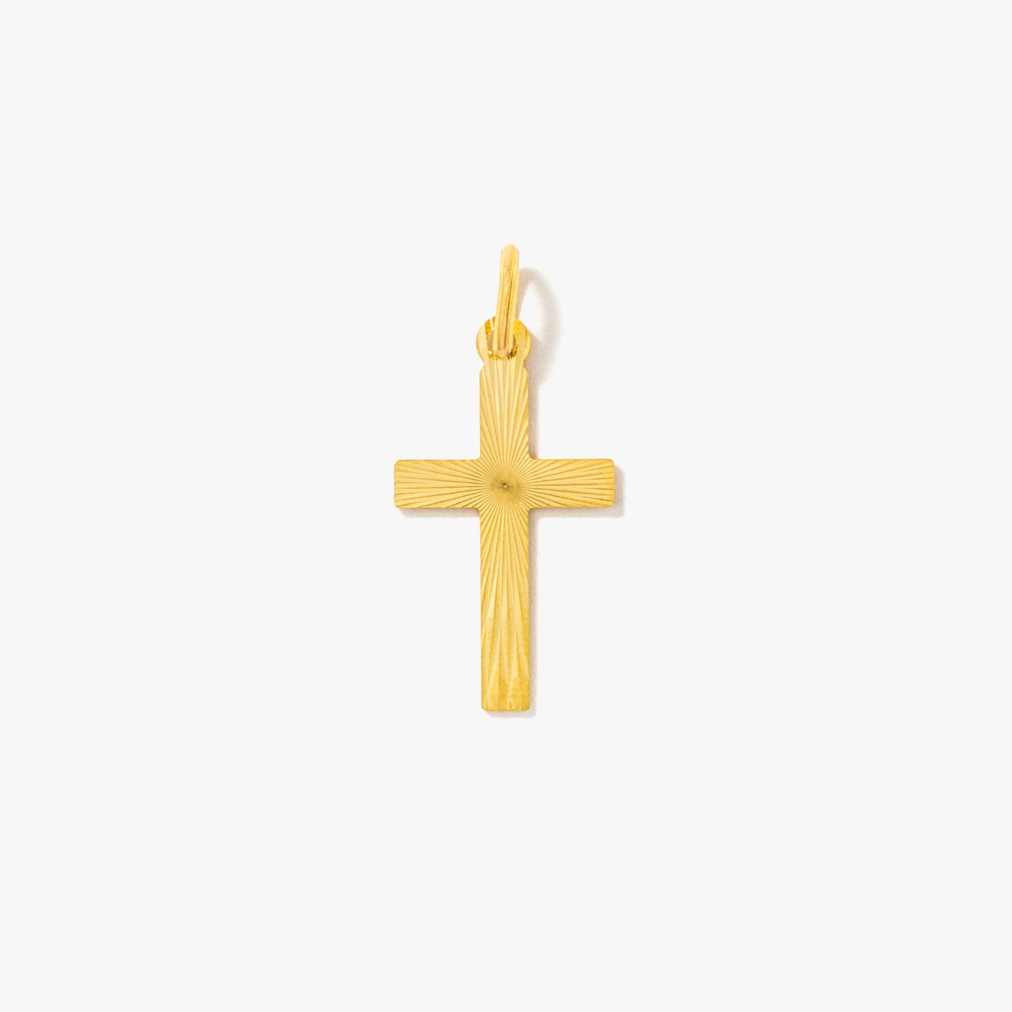 Diamond Cut Cross Charm in 10K Italian Yellow Gold