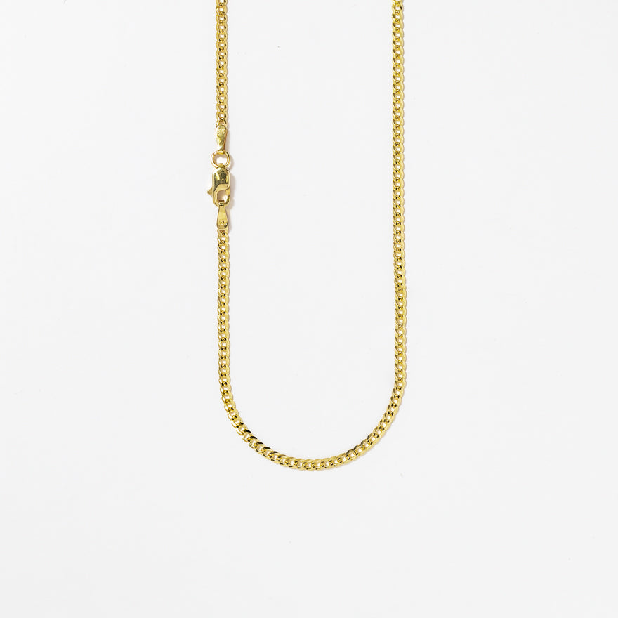 2mm Curb Chain in 10K Italian Yellow Gold (20")