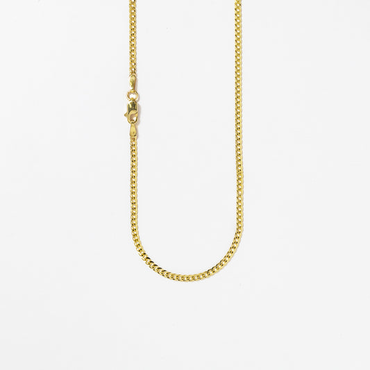 2mm Curb Chain in 10K Italian Yellow Gold (20")